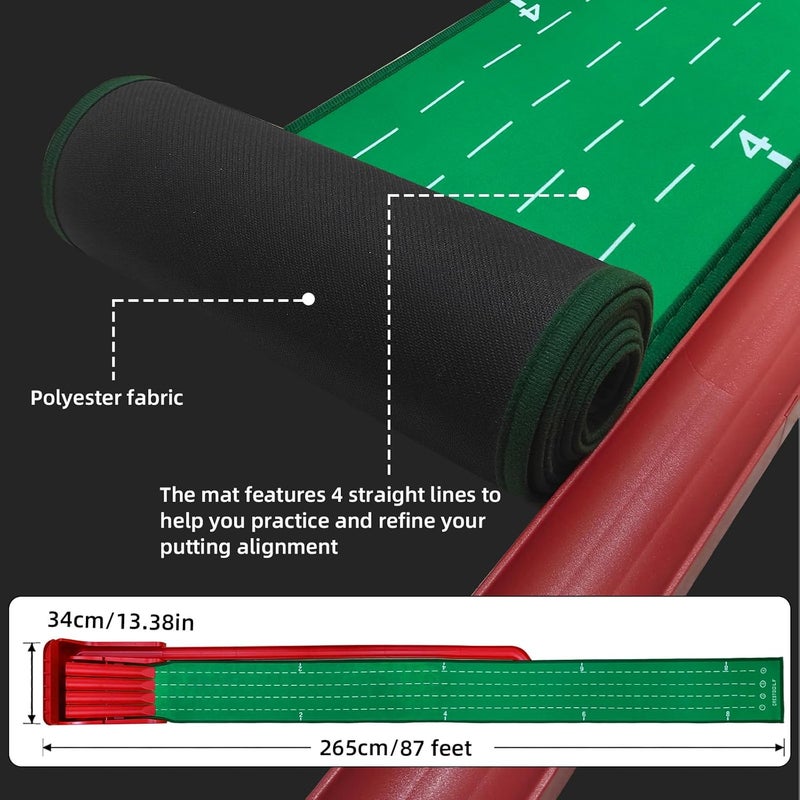 Crestgolf Golf Putting Mat with Fun 4 Flips for Uphill Putting Function | Challenge Golf Game Putting Green | Perfect Your Putting Skills for Home, Office, or Indoor & Outdoor Use - Image 4